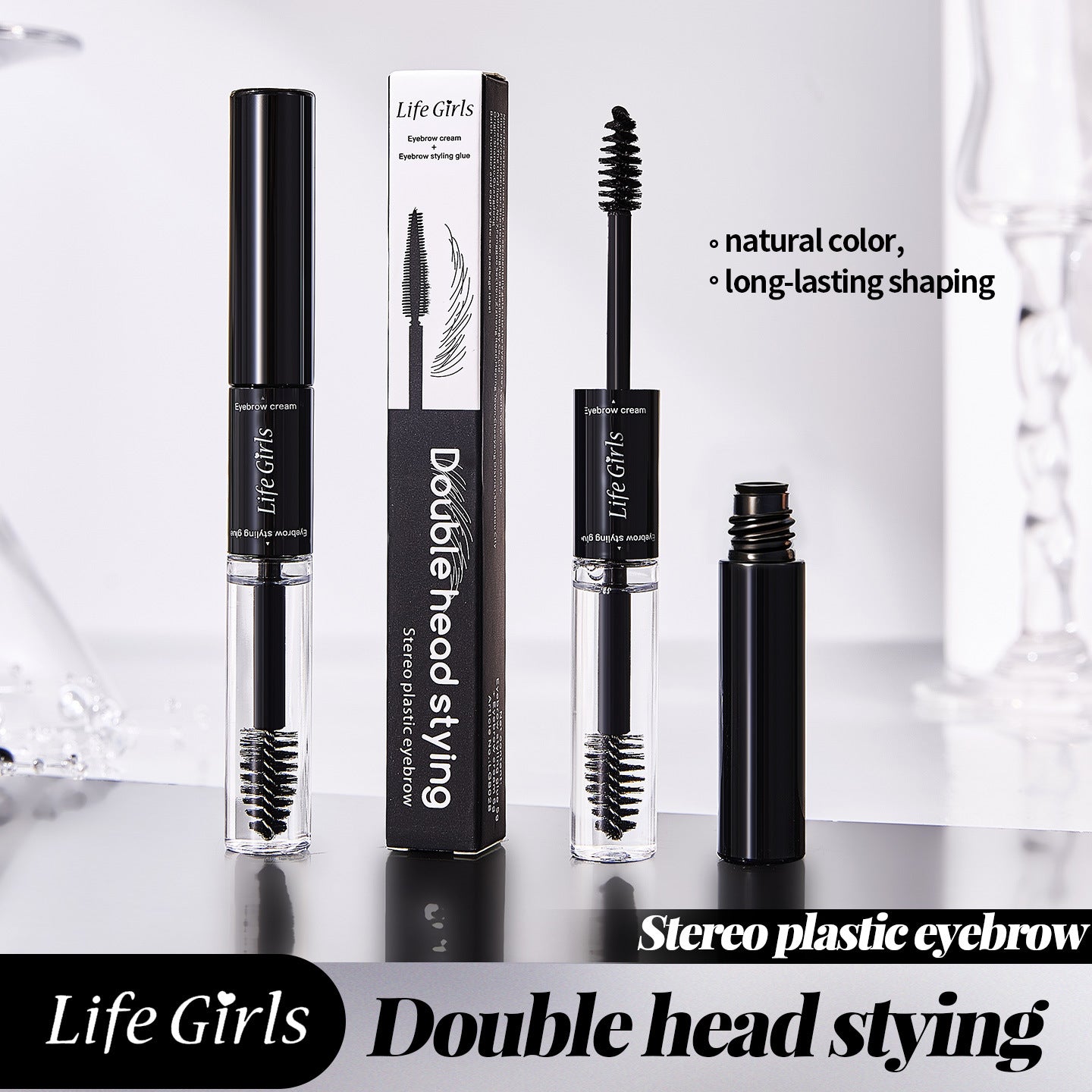 Professional 3D Eyebrow Sculpting System - Dual-Ended Precision Setting Liquid - Architectural Brow Styling & Control
