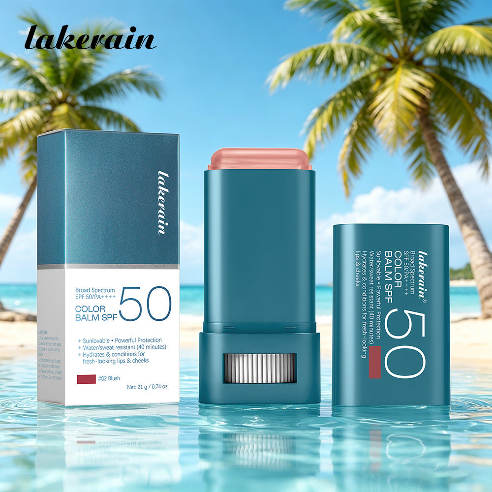lakerain Total Protection Color Balm SPF 50 - 3-in-1 Buildable Tint for Lips, Cheeks & Eyes - GLOWUP