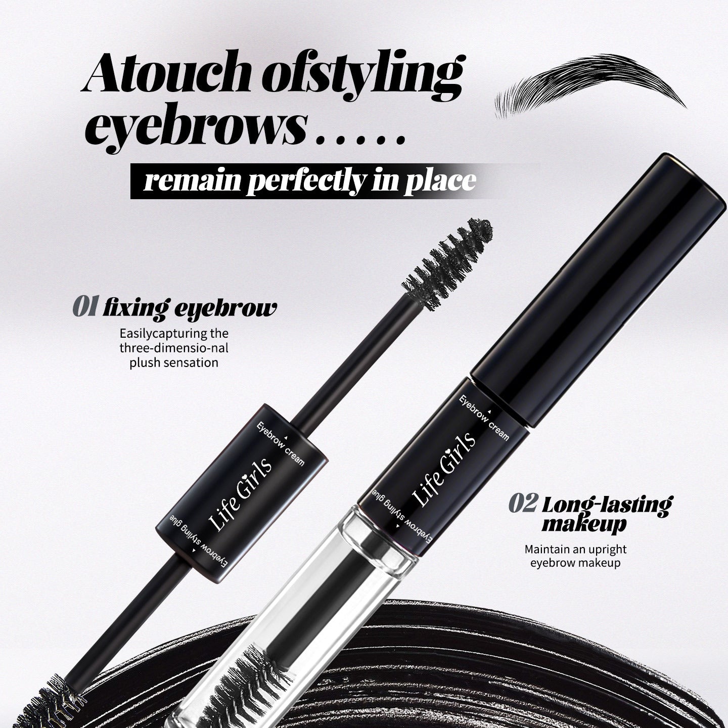 Professional 3D Eyebrow Sculpting System - Dual-Ended Precision Setting Liquid - Architectural Brow Styling & Control