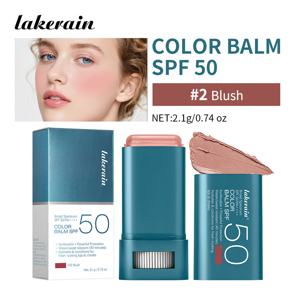 lakerain Total Protection Color Balm SPF 50 - 3-in-1 Buildable Tint for Lips, Cheeks & Eyes - GLOWUP