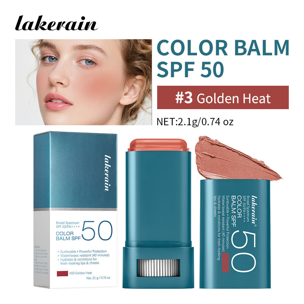 lakerain Total Protection Color Balm SPF 50 - 3-in-1 Buildable Tint for Lips, Cheeks & Eyes - GLOWUP