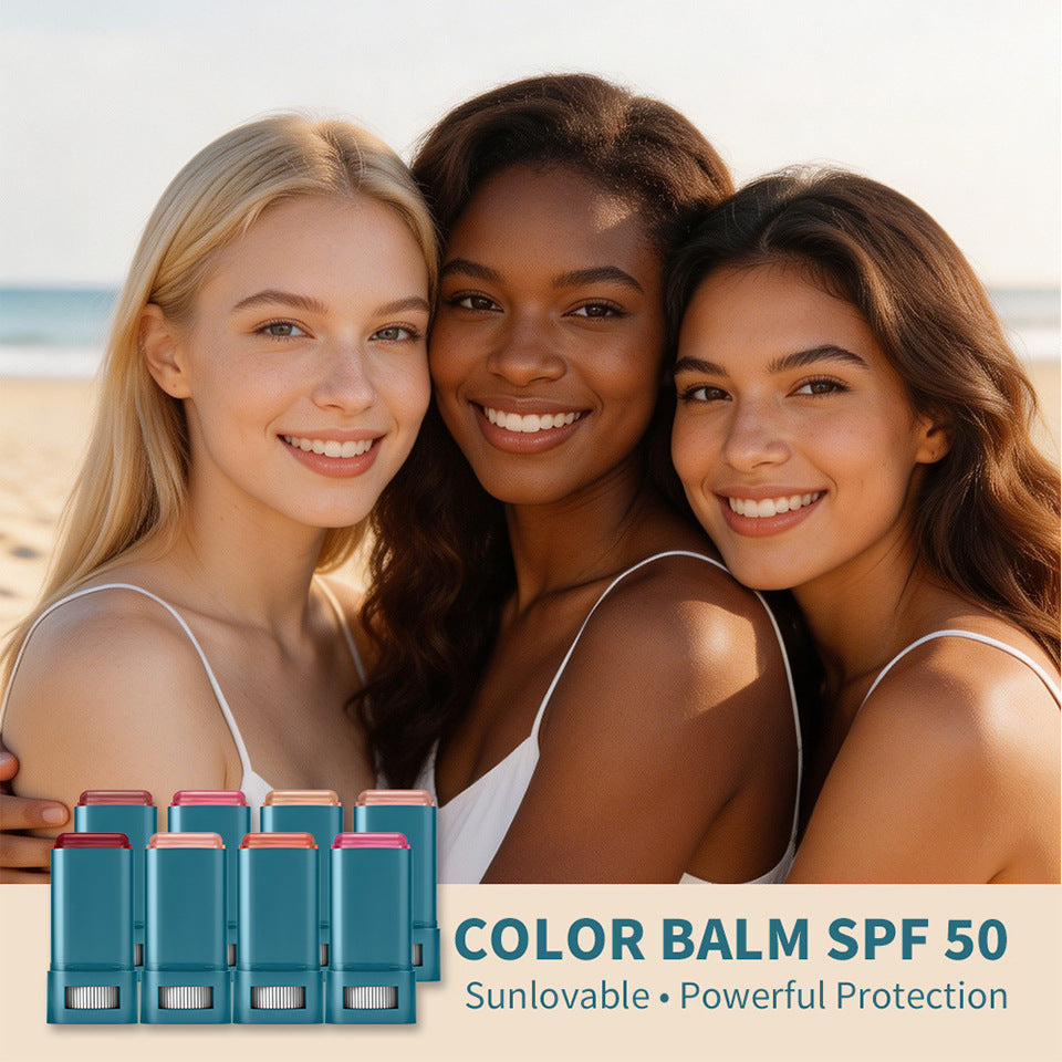 lakerain Total Protection Color Balm SPF 50 - 3-in-1 Buildable Tint for Lips, Cheeks & Eyes - GLOWUP