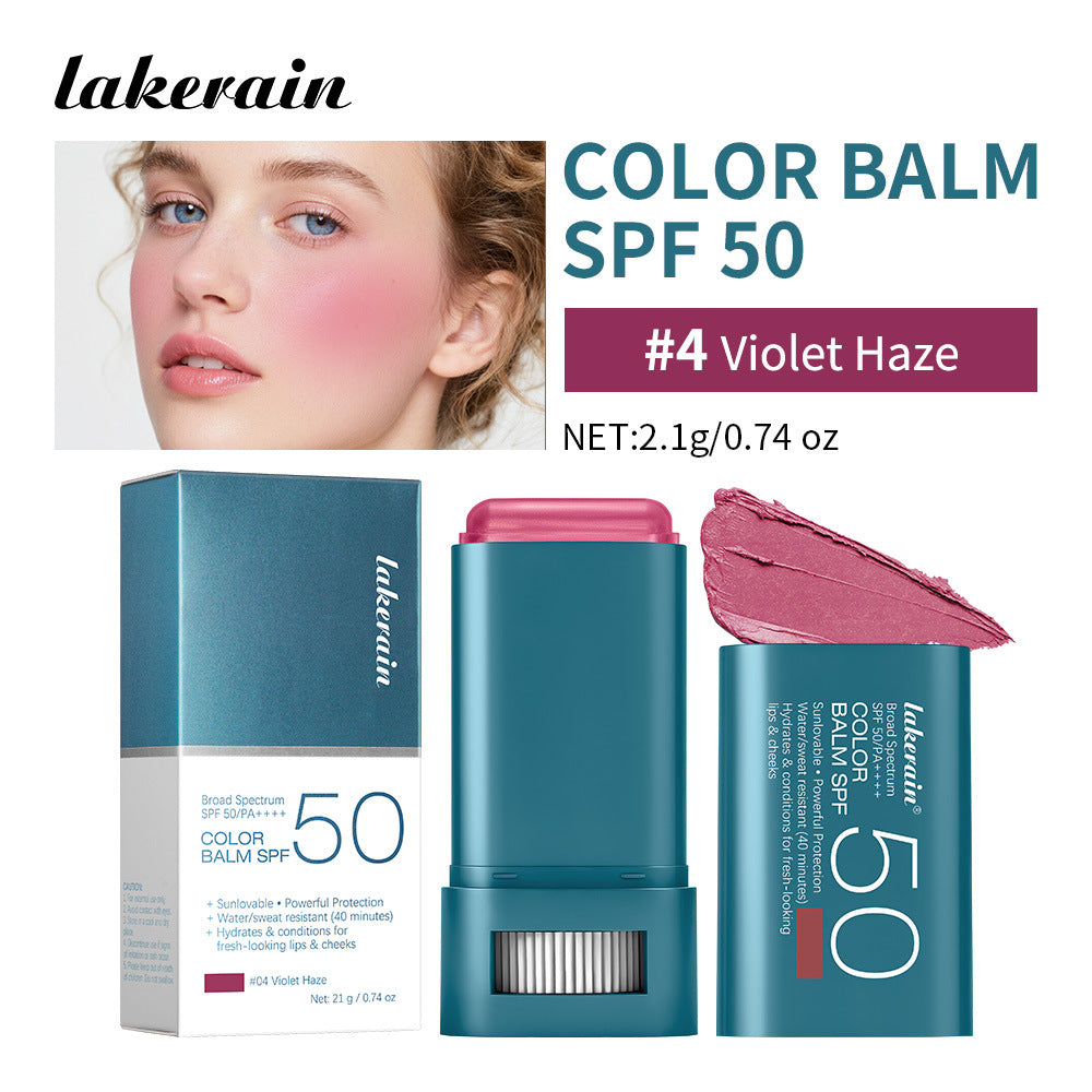lakerain Total Protection Color Balm SPF 50 - 3-in-1 Buildable Tint for Lips, Cheeks & Eyes - GLOWUP
