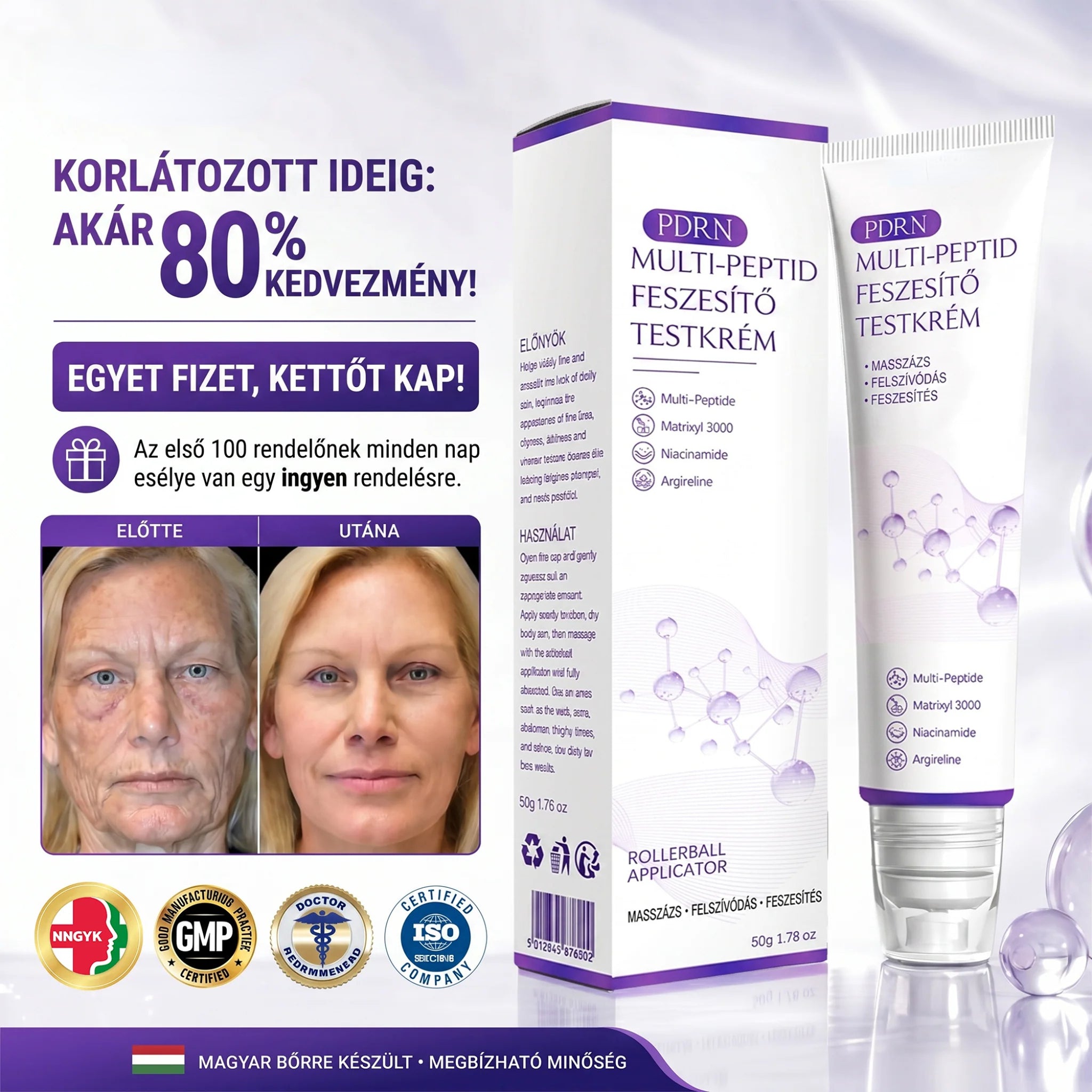 Recommended by dermatologists | PDRN Multi-Peptide Massaging Body Cream - GLOWUP