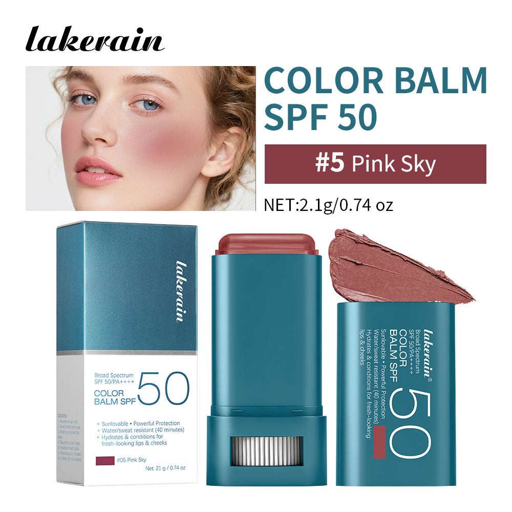 lakerain Total Protection Color Balm SPF 50 - 3-in-1 Buildable Tint for Lips, Cheeks & Eyes - GLOWUP