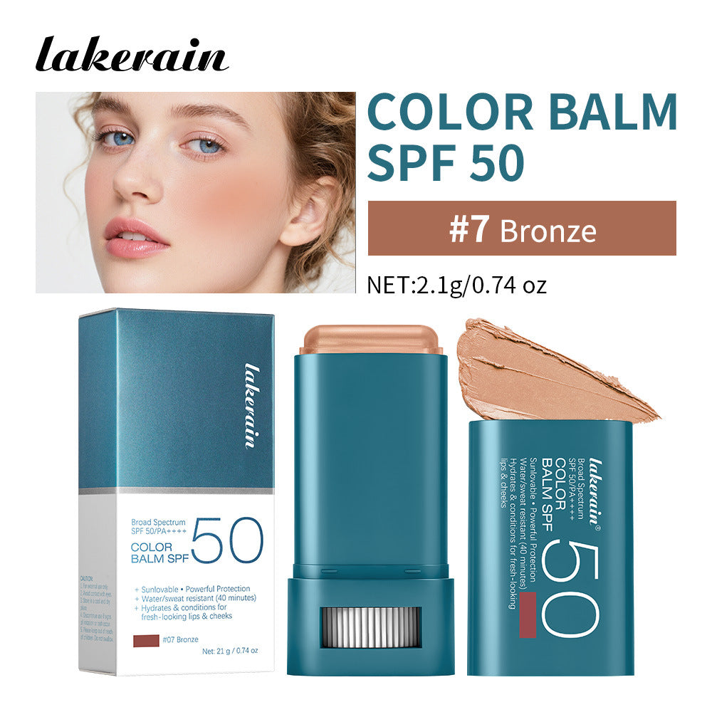 lakerain Total Protection Color Balm SPF 50 - 3-in-1 Buildable Tint for Lips, Cheeks & Eyes - GLOWUP