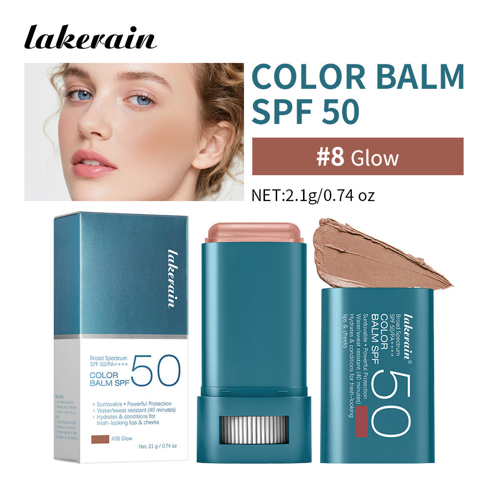 lakerain Total Protection Color Balm SPF 50 - 3-in-1 Buildable Tint for Lips, Cheeks & Eyes - GLOWUP