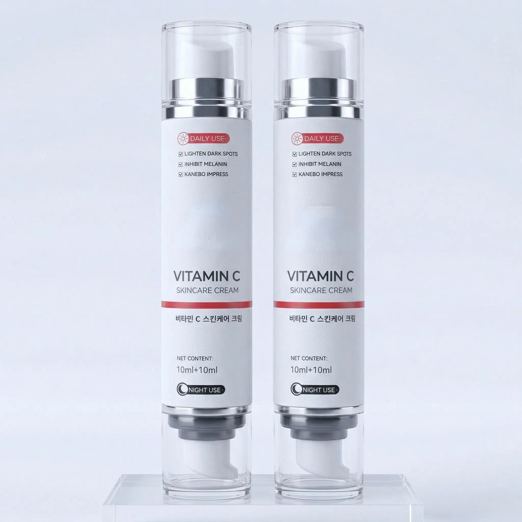 Advanced Vitamin C Brightening Complex Dual Chamber Niacinamide Serum Day Night Hydrating Face Care Moisturizer Skin Repair - GLOWUP