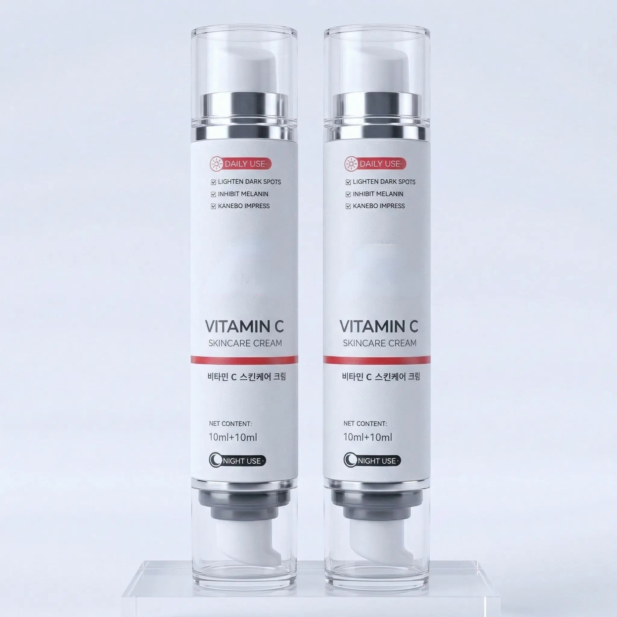 Advanced Vitamin C Brightening Complex Dual Chamber Niacinamide Serum Day Night Hydrating Face Care Moisturizer Skin Repair - GLOWUP