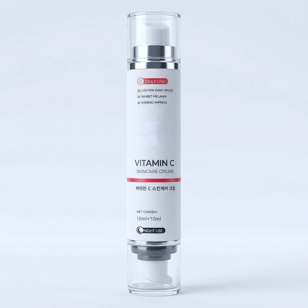 Advanced Vitamin C Brightening Complex Dual Chamber Niacinamide Serum Day Night Hydrating Face Care Moisturizer Skin Repair - GLOWUP