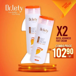 Dr.lety Advanced Foot Cream, 180ml per bottle. Nourishes and repairs dry cracked feet, softens rough heel skin with long-lasting moisturization.
