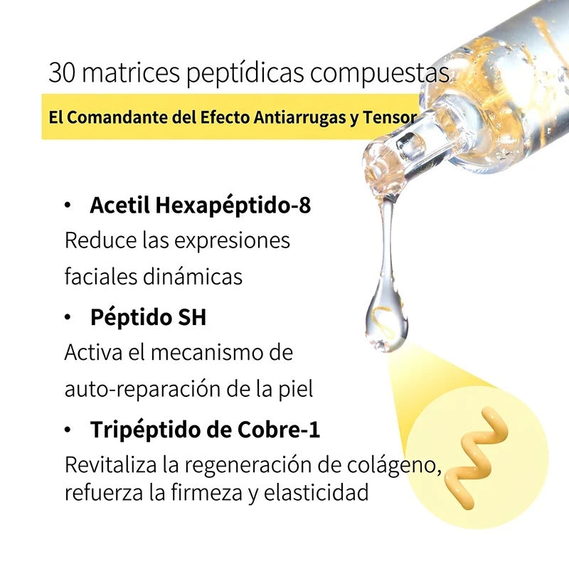 Deep Collagen & Silk Peptide Plumping Ampoule - 30 Peptide Matrix Anti-Aging Serum with Golden Silk Collagen - GLOWUP