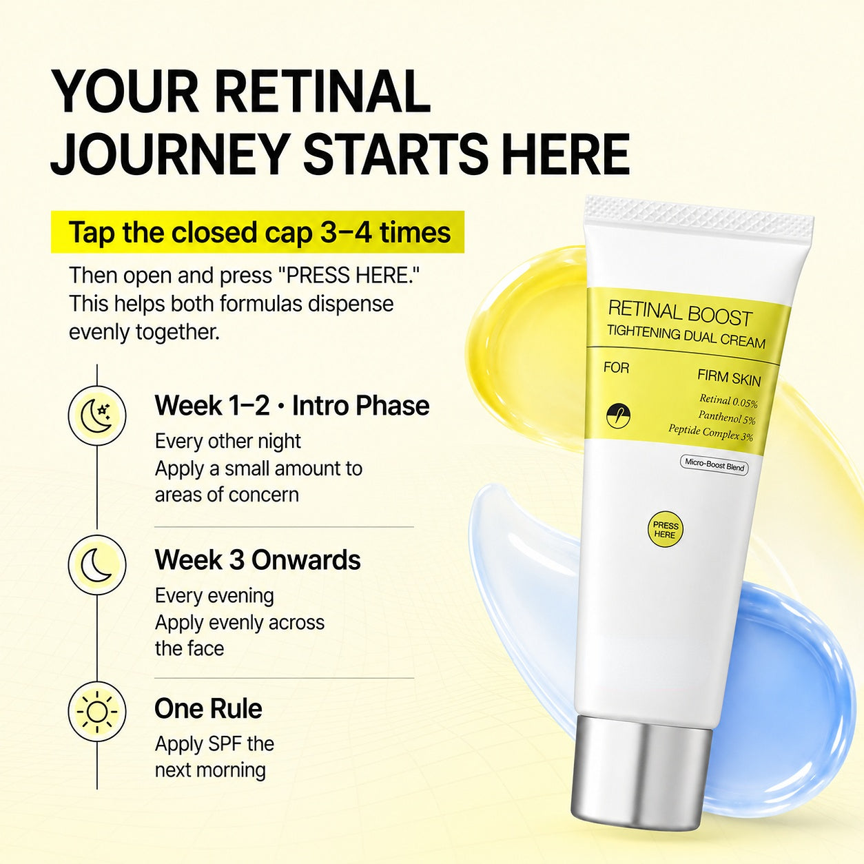 Retinal Shot Dual-Action Firming Cream - 0.05% Retinal & 3% Matrixyl for Wrinkles & Fine Lines - GLOWUP