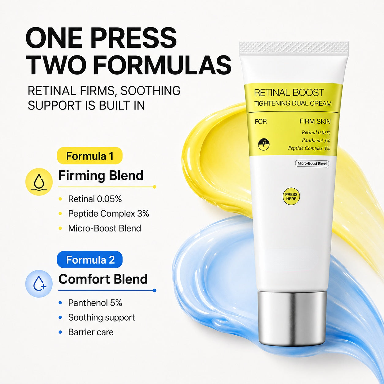 Retinal Shot Dual-Action Firming Cream - 0.05% Retinal & 3% Matrixyl for Wrinkles & Fine Lines - GLOWUP
