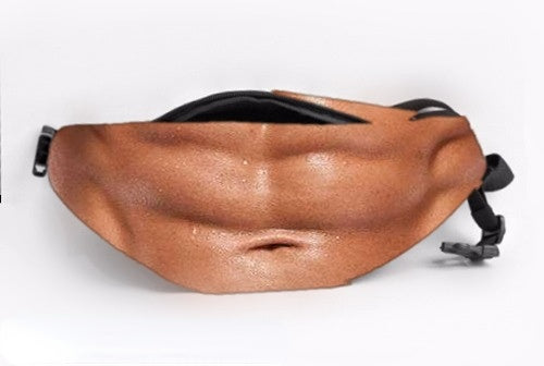 Funny Faux Belly Waist Bag for Men - Novelty Beer Belly Fanny Pack with Zipper Storage and Adjustable Belt