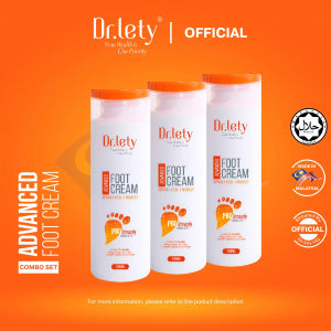 Dr.lety Advanced Foot Cream, 180ml per bottle. Nourishes and repairs dry cracked feet, softens rough heel skin with long-lasting moisturization.