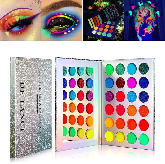 Electric Vibes: 48-Color Ultra-Pigmented Neon Eyeshadow Palette - MYSTERYBOXS