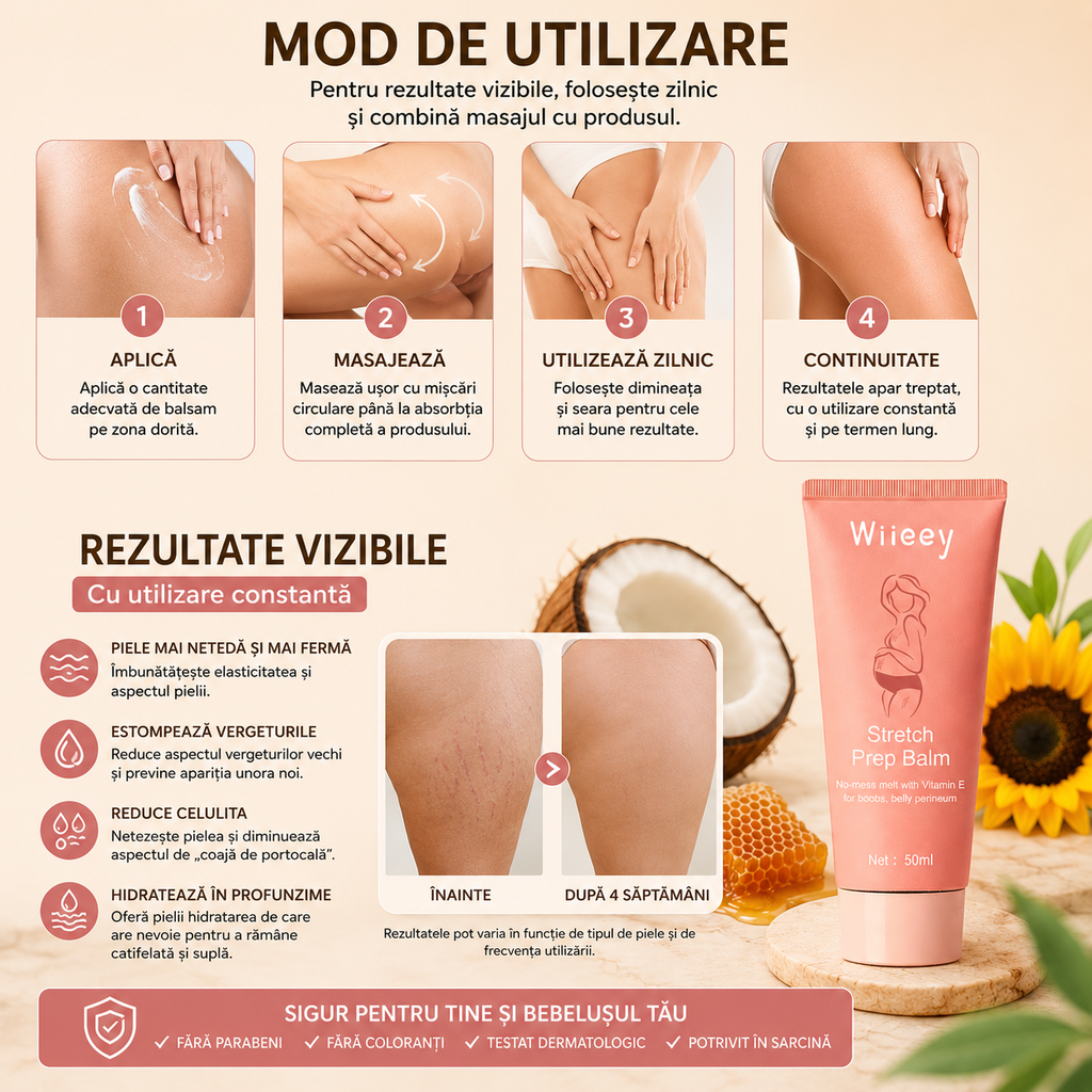 Stretch Mark and Cellulite Repair Balm Cream—Prevents and Fades with Natural Formula of Coconut Oil, Sunflower and Beeswax - GLOWUP