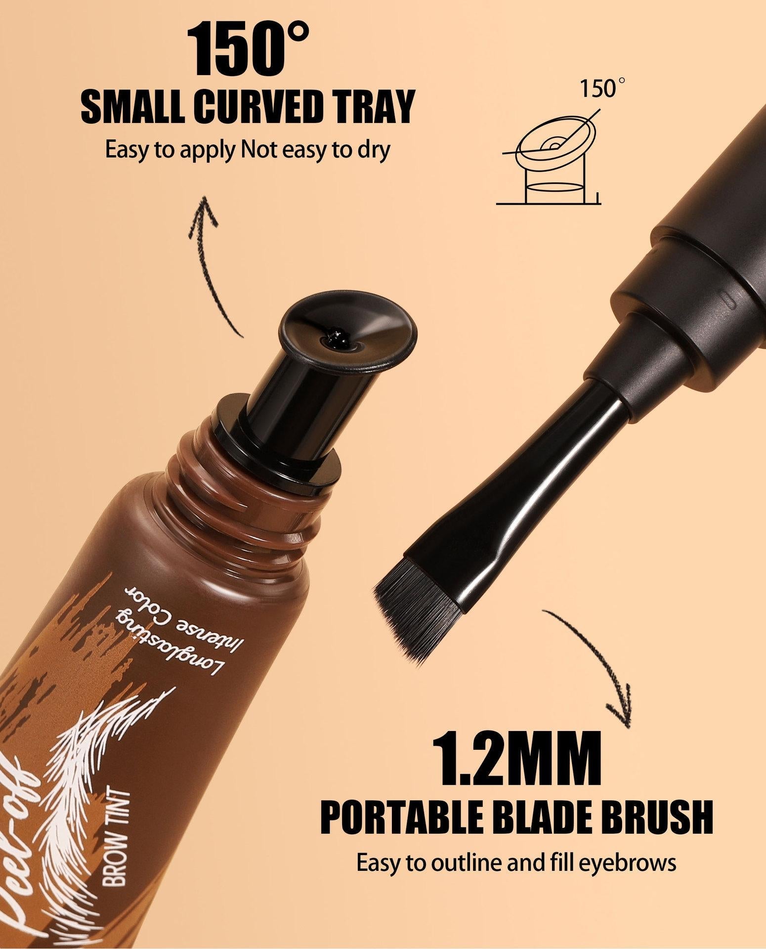 💧5-Color Tear-Off Brow Tint – Long-Lasting Waterproof Brow Gel