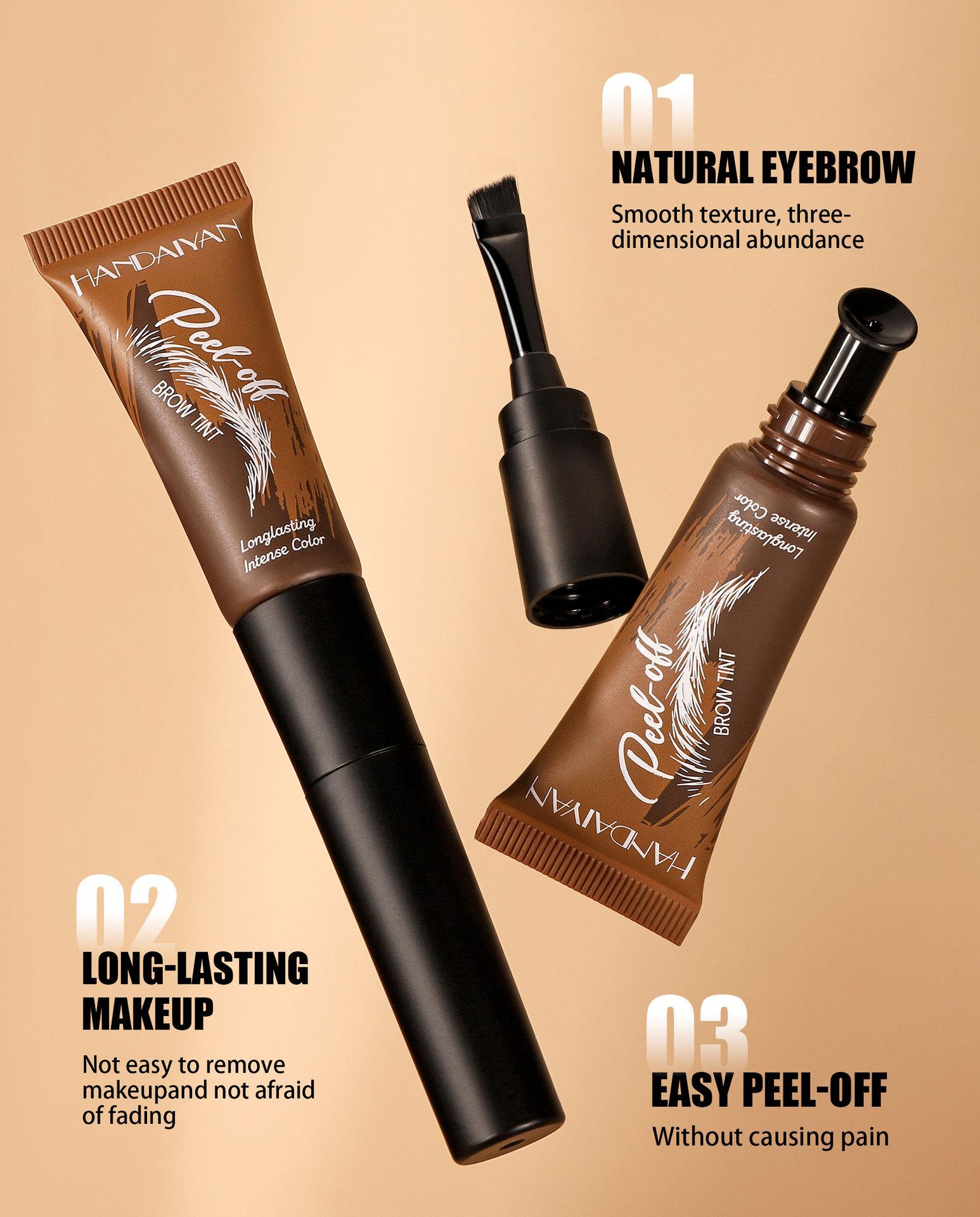 💧5-Color Tear-Off Brow Tint – Long-Lasting Waterproof Brow Gel