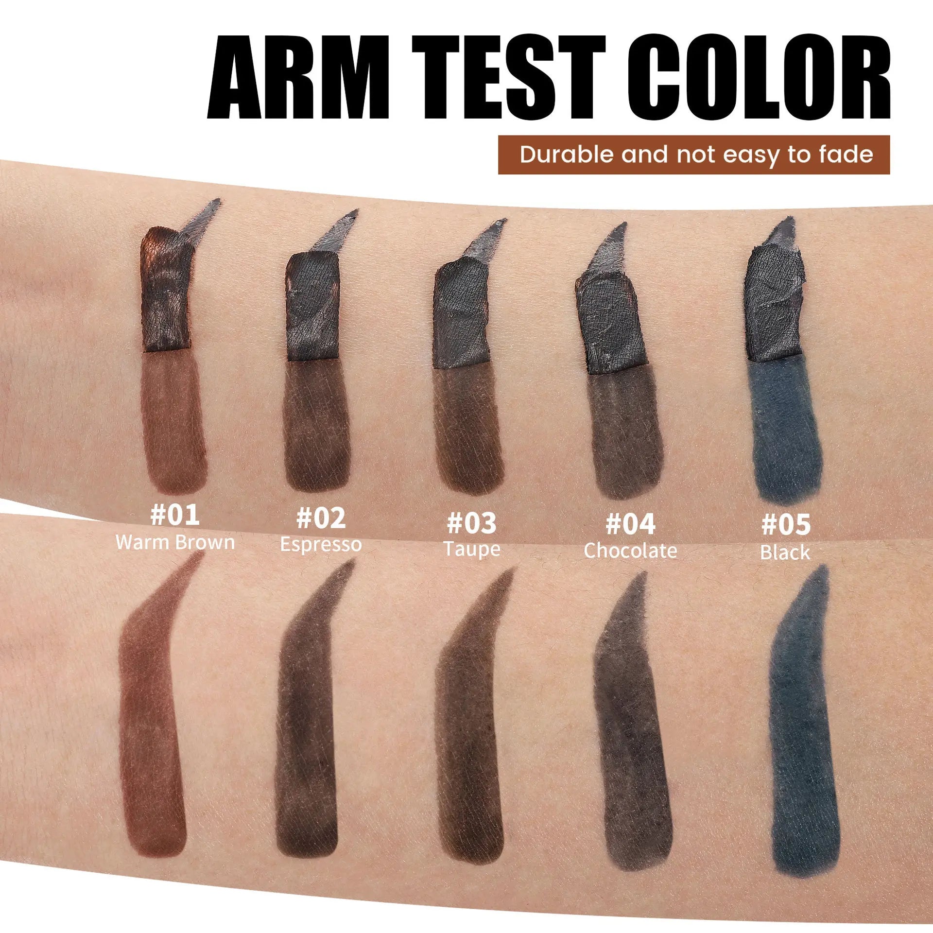 💧5-Color Tear-Off Brow Tint – Long-Lasting Waterproof Brow Gel