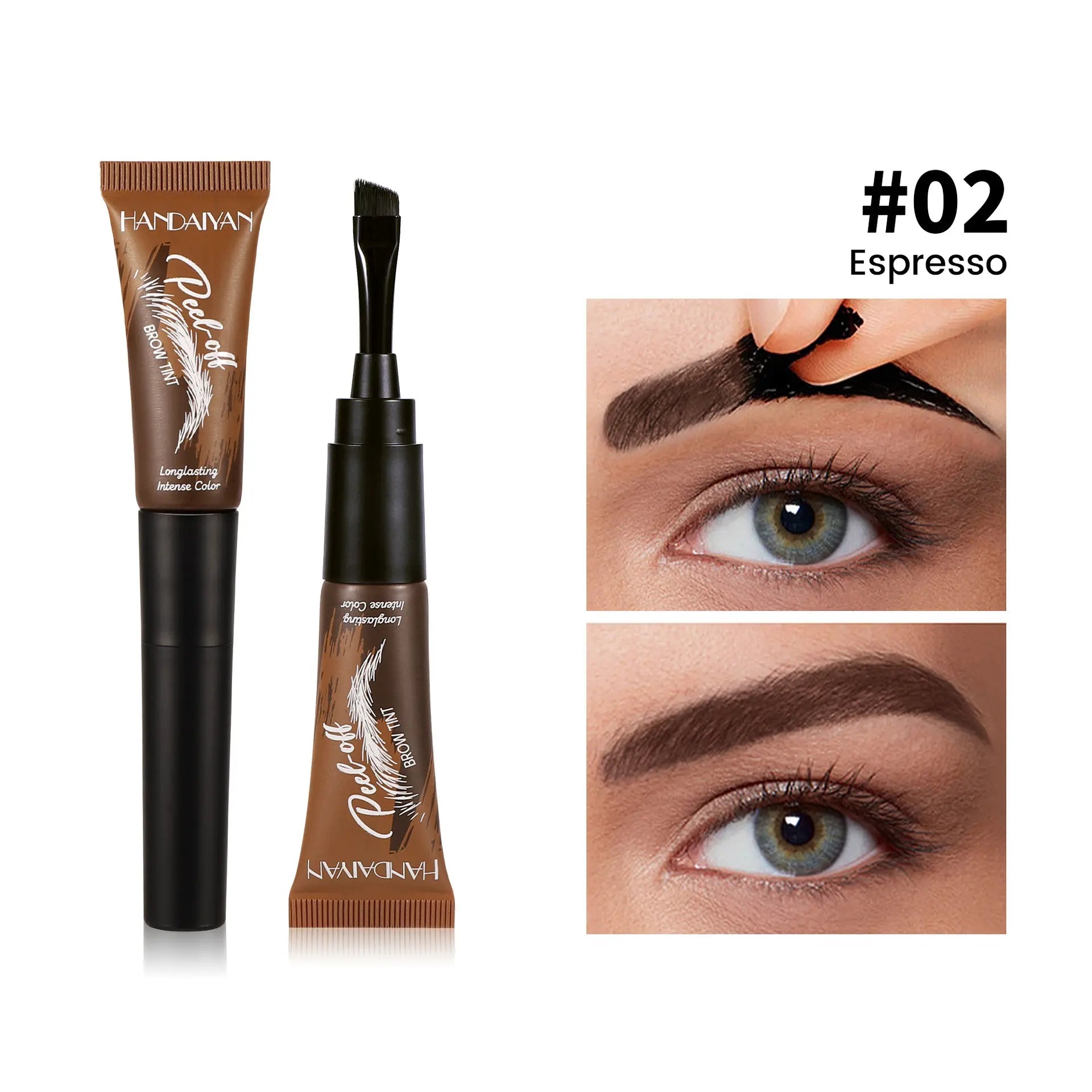 💧5-Color Tear-Off Brow Tint – Long-Lasting Waterproof Brow Gel