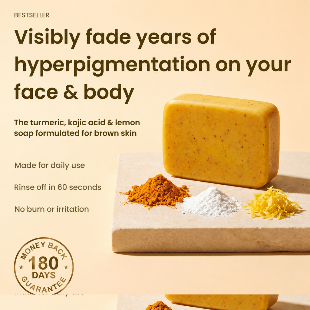 Turmeric Kojic Acid Brightening Soap Cube - 2Pcs Deep Cleansing Bar for Dark Spots & Uneven Skin Tone - GLOWUP