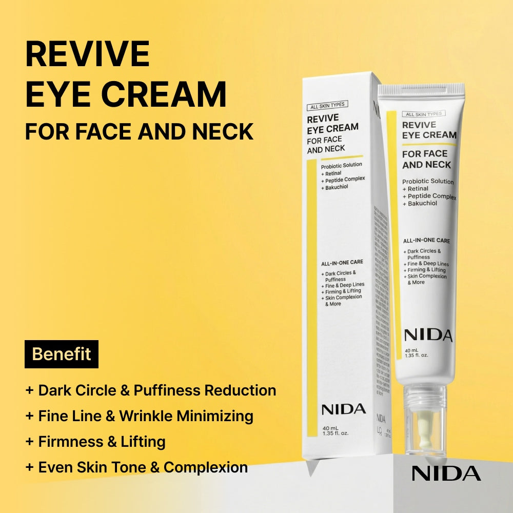 NIDA Advanced Skin Revival System - High-Potency Salmon PDRN & 6-Peptide Complex Duo - Professional Eye & Neck Lifting - GLOWUP