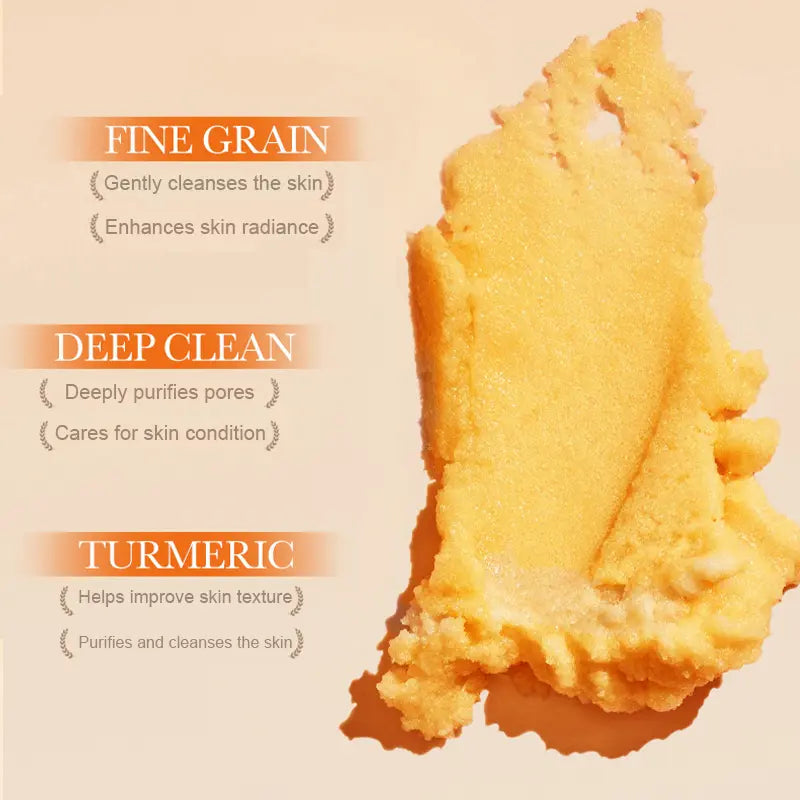 Turmeric Glow Body Scrub with Vitamin C - Brightening Exfoliator for Dull & Rough Skin - Natural Skin Polisher - GLOWUP