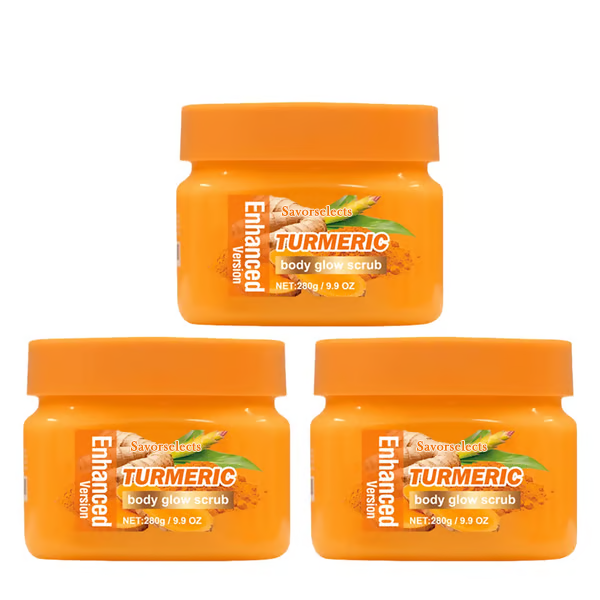 Turmeric Glow Body Scrub with Vitamin C - Brightening Exfoliator for Dull & Rough Skin - Natural Skin Polisher - GLOWUP