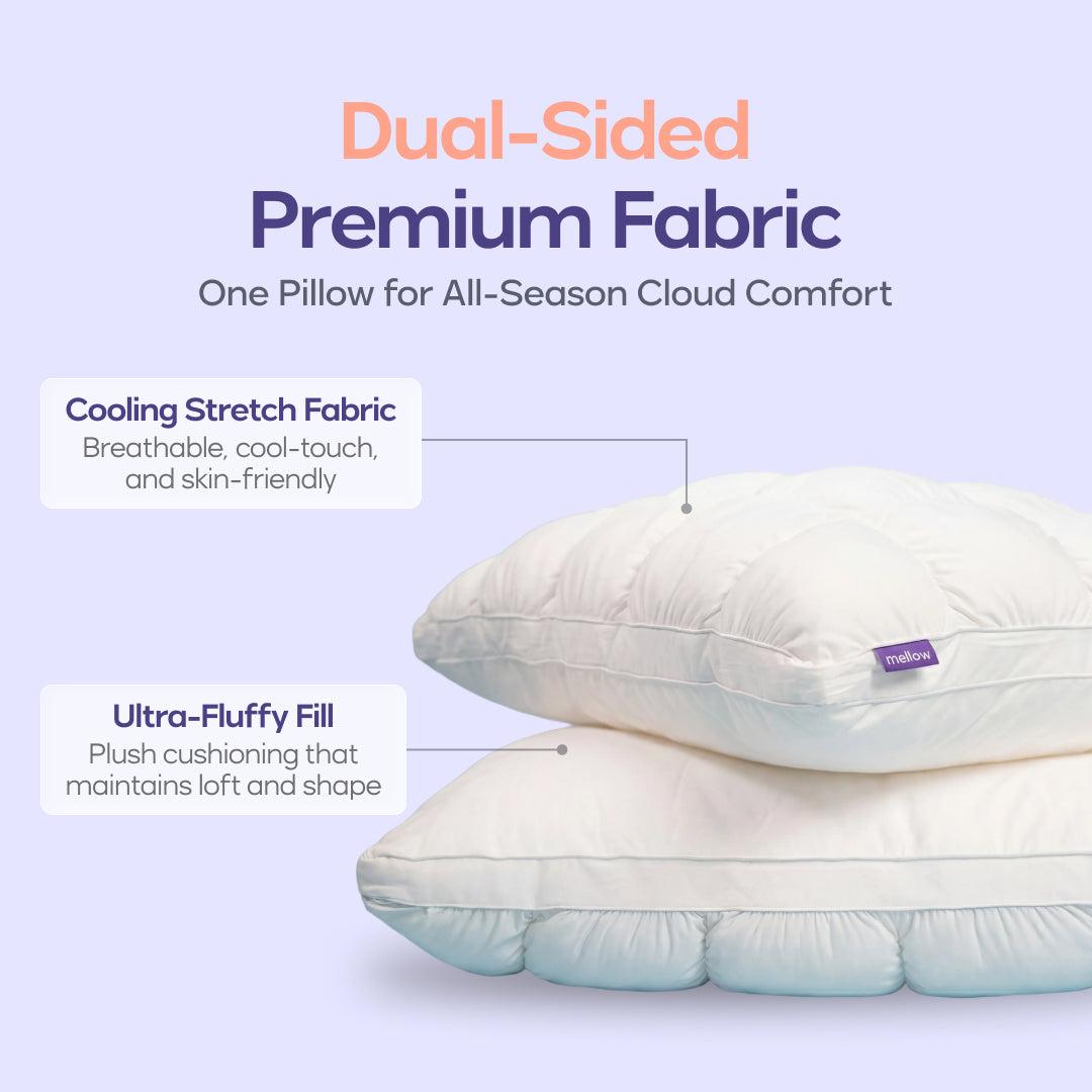 Mellow Sleep Puff Pillow 1-Pack - Cloud-Like Quilted Sleep Cushion with Supportive Comfort for Side, Back & Stomach Sleepers
