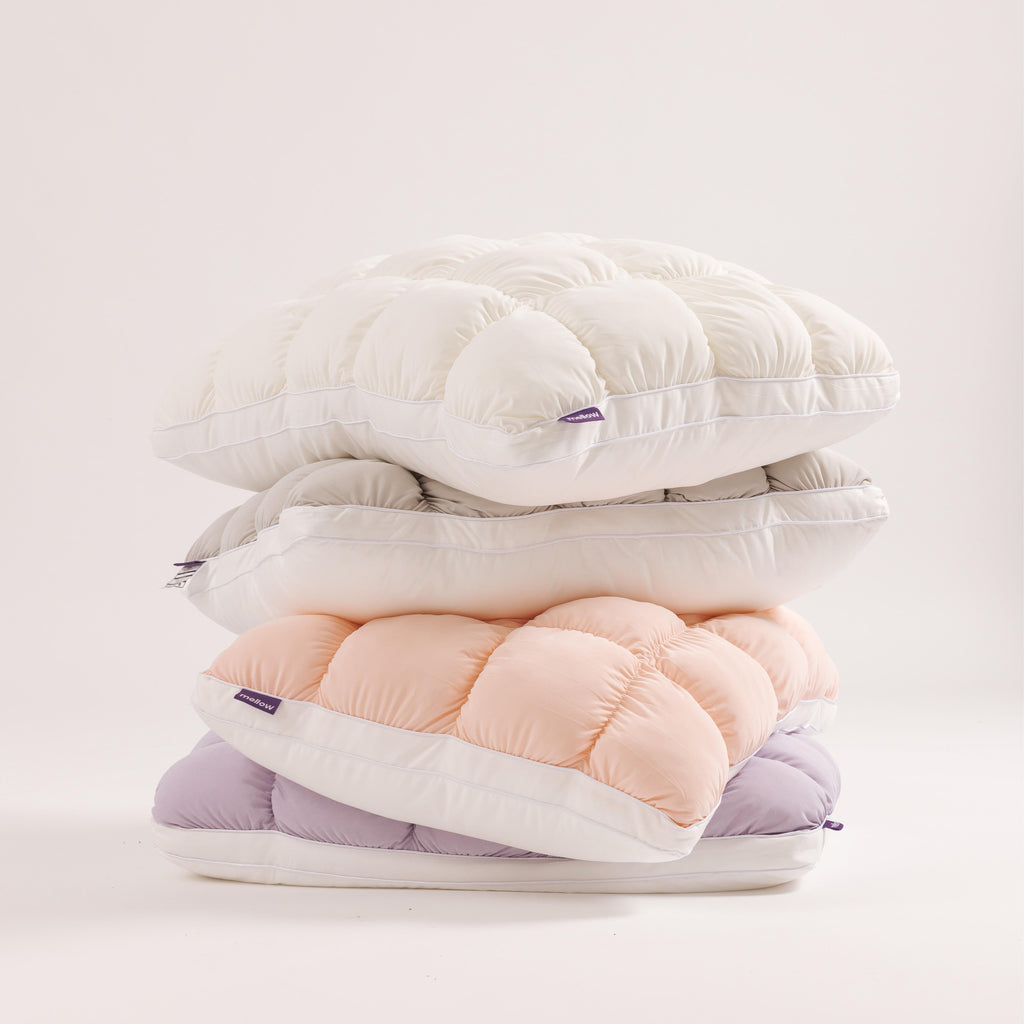 Mellow Sleep Puff Pillow 1-Pack - Cloud-Like Quilted Sleep Cushion with Supportive Comfort for Side, Back & Stomach Sleepers