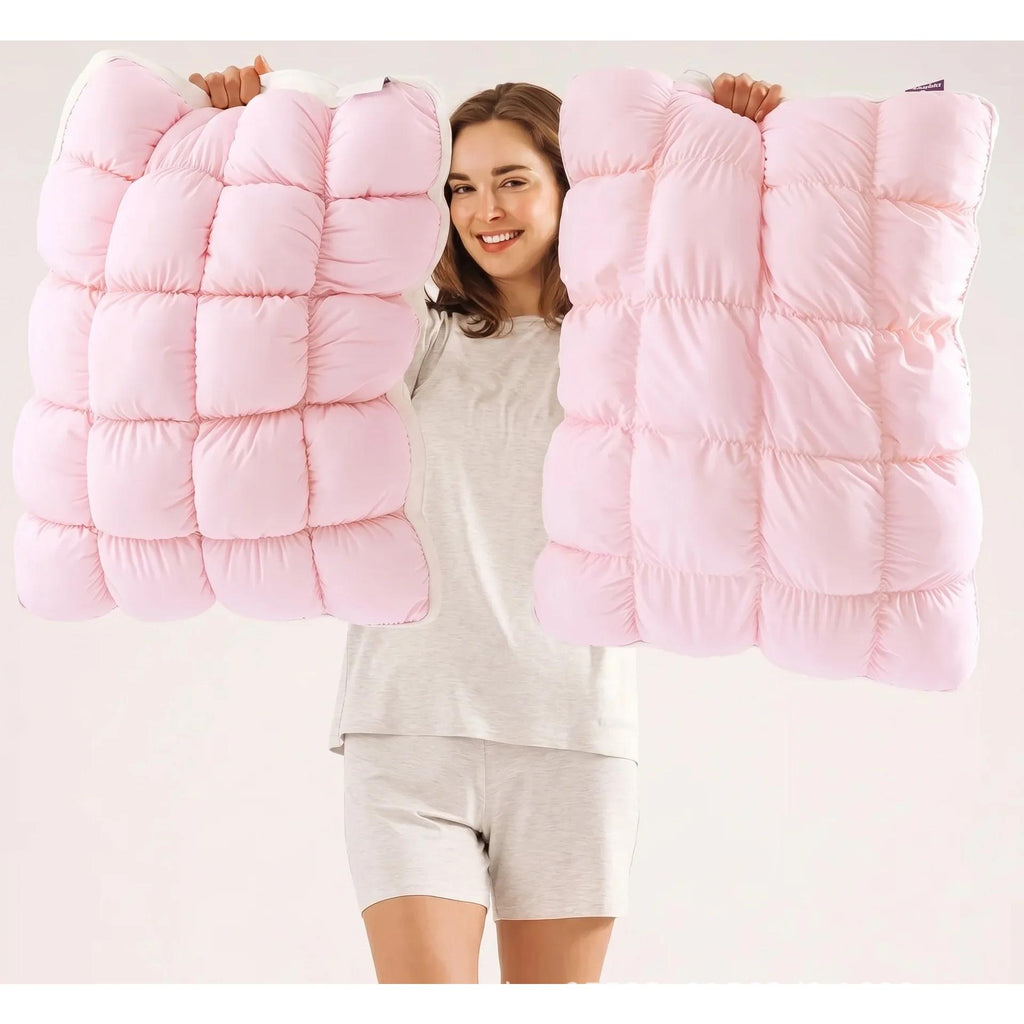 Mellow Sleep Puff Pillow 1-Pack - Cloud-Like Quilted Sleep Cushion with Supportive Comfort for Side, Back & Stomach Sleepers