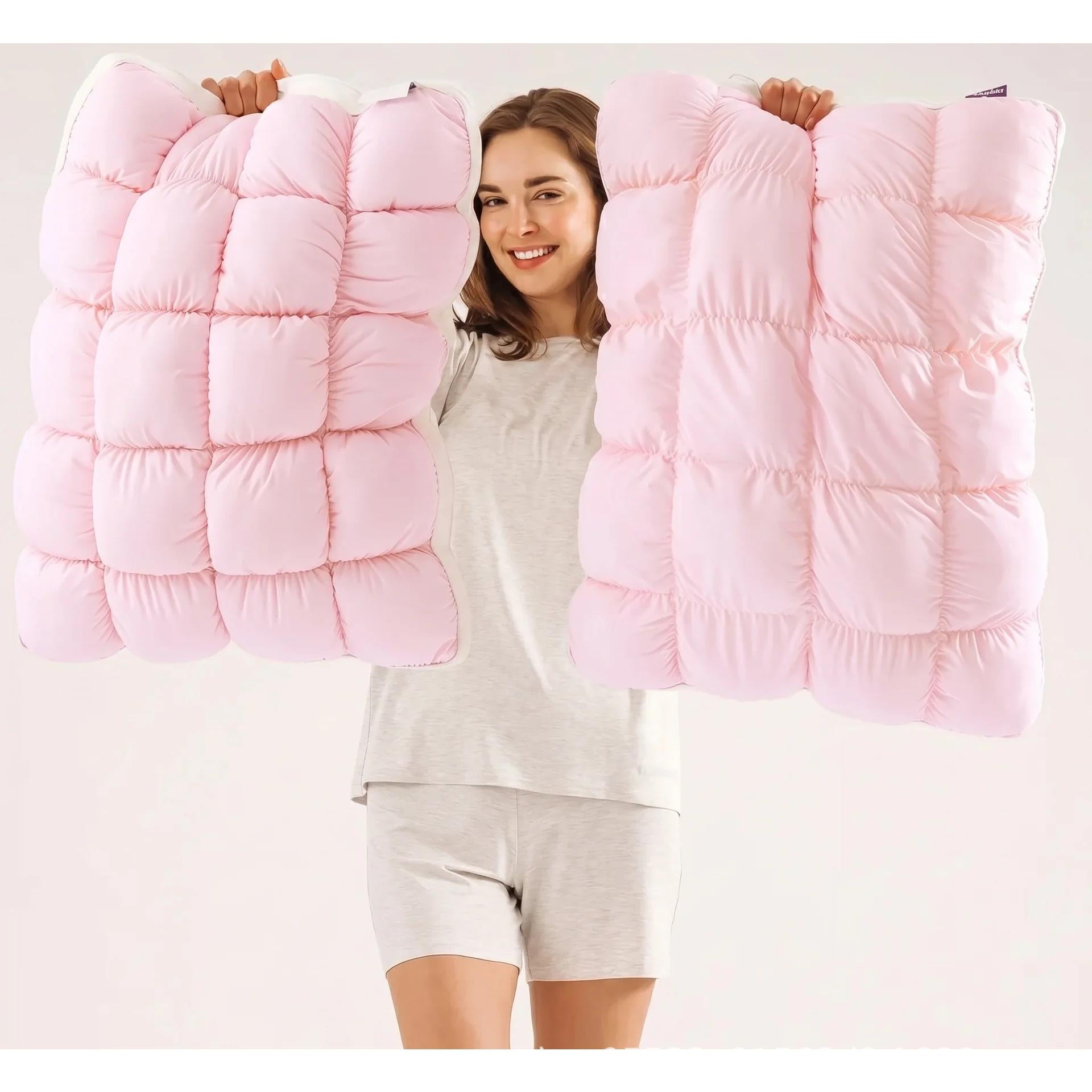 Mellow Sleep Puff Pillow 1-Pack - Cloud-Like Quilted Sleep Cushion with Supportive Comfort for Side, Back & Stomach Sleepers