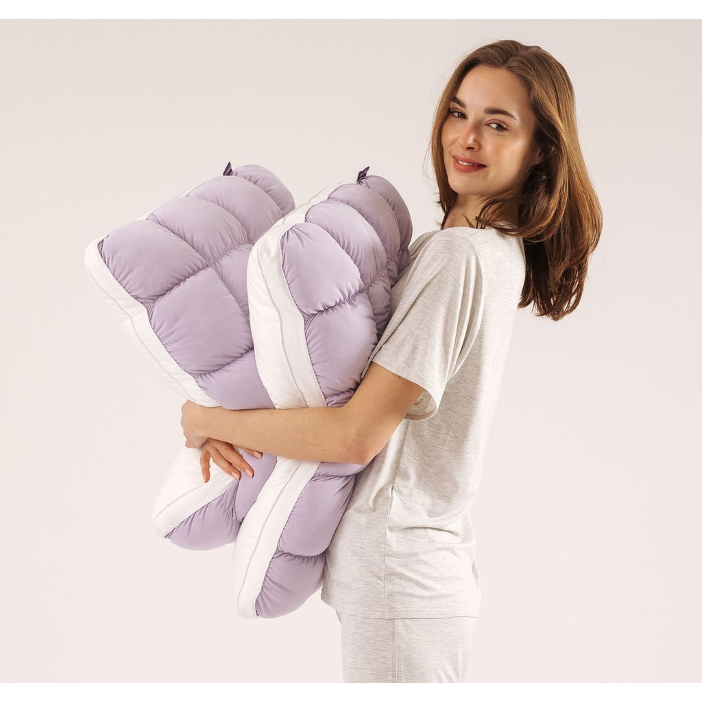 Mellow Sleep Puff Pillow 1-Pack - Cloud-Like Quilted Sleep Cushion with Supportive Comfort for Side, Back & Stomach Sleepers
