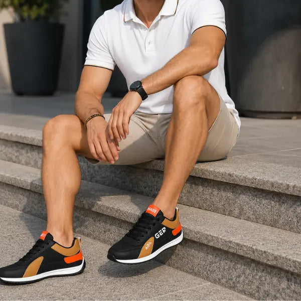 Comfortable Slip-On Walking Shoes with Elastic Laces - Lightweight Breathable Non-Slip Casual Sneakers