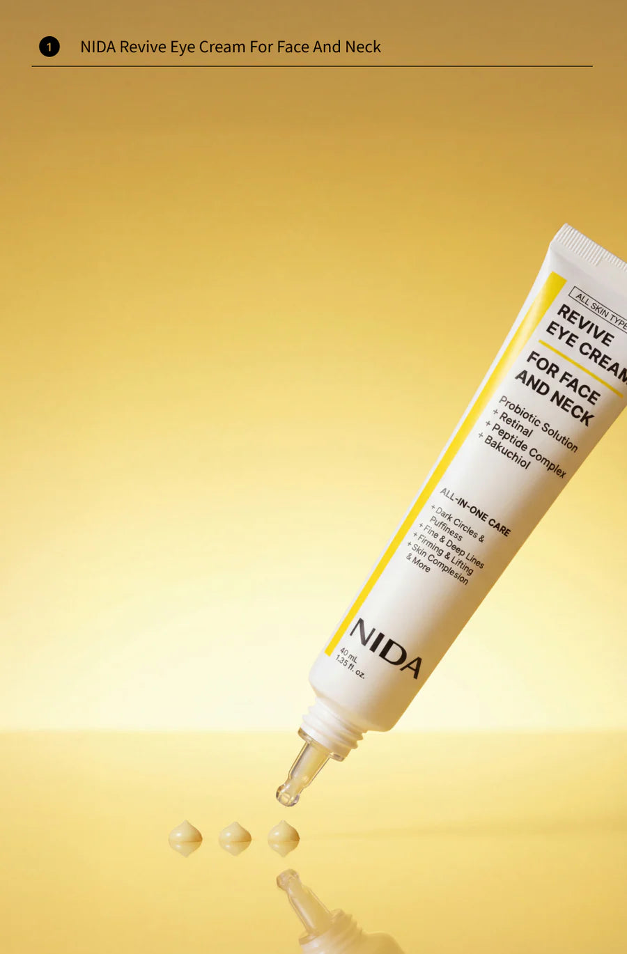 NIDA Advanced Skin Revival System - High-Potency Salmon PDRN & 6-Peptide Complex Duo - Professional Eye & Neck Lifting - GLOWUP