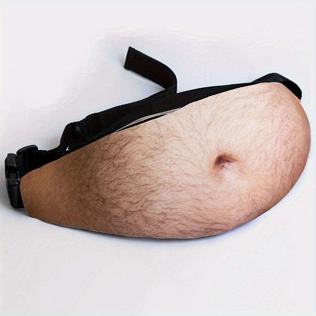 Funny Faux Belly Waist Bag for Men - Novelty Beer Belly Fanny Pack with Zipper Storage and Adjustable Belt