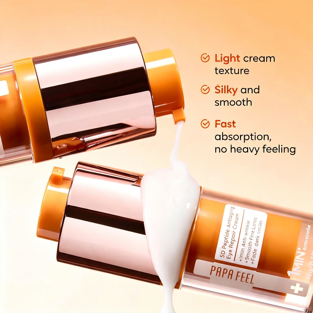 PAPA FEEL 5D Peptide Eye Cream 15g - Anti-Aging Treatment for Crow's Feet, Eye Bags & Dark Circles