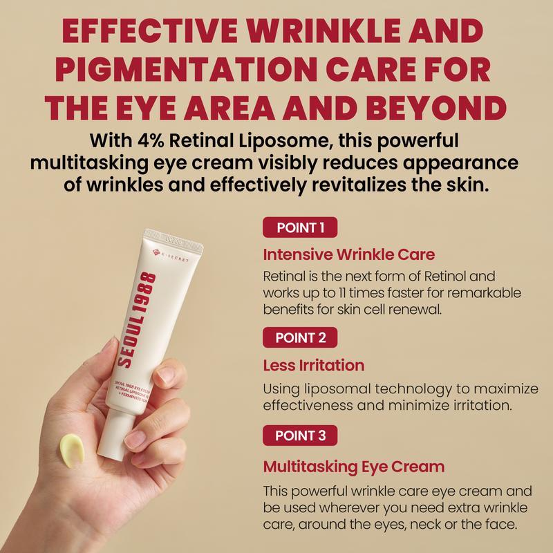 [KSECRET Official] SEOUL 1988 Eye Cream 30ml - Fermented Bean Complex for Maximum Elasticity - Clinical Eye Recovery - GLOWUP